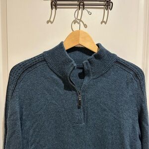 Men's Teal Quarter Zip Sweater